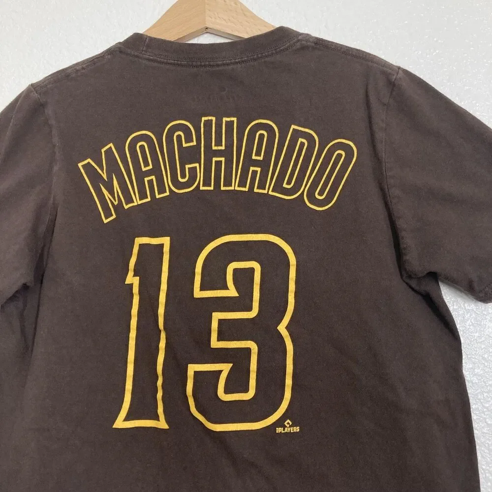 San Diego Padres Shirt Youth Medium Brown MLB Baseball Manny Machado 13 Nike Tee - Picture 9 of 9